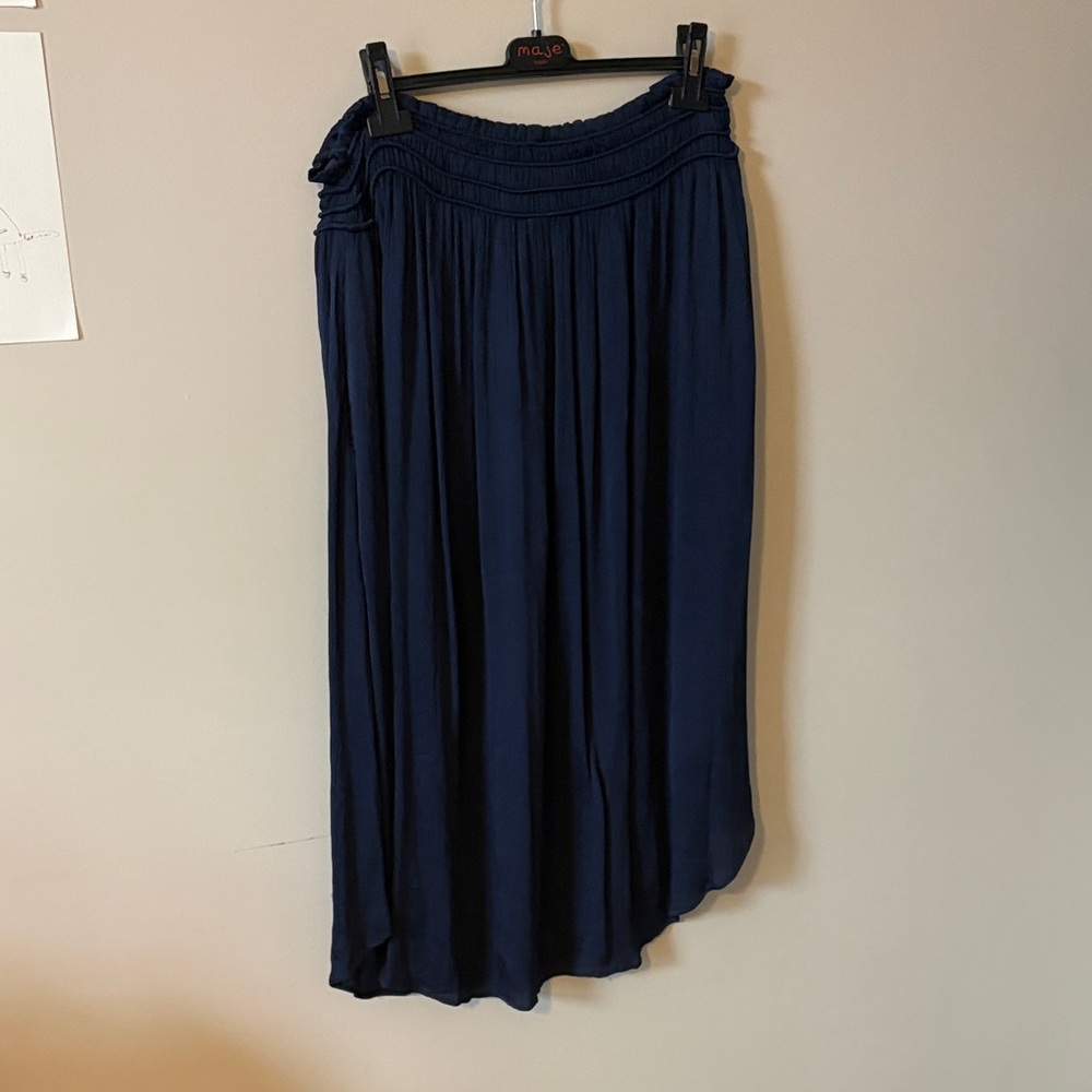 Velvet by Graham and Spencer High-Low Skirt in Deep Blue
